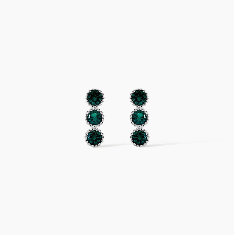 Boucles D'oreilles Puces Kasey Argent Blanc Oxyde De Zirconium