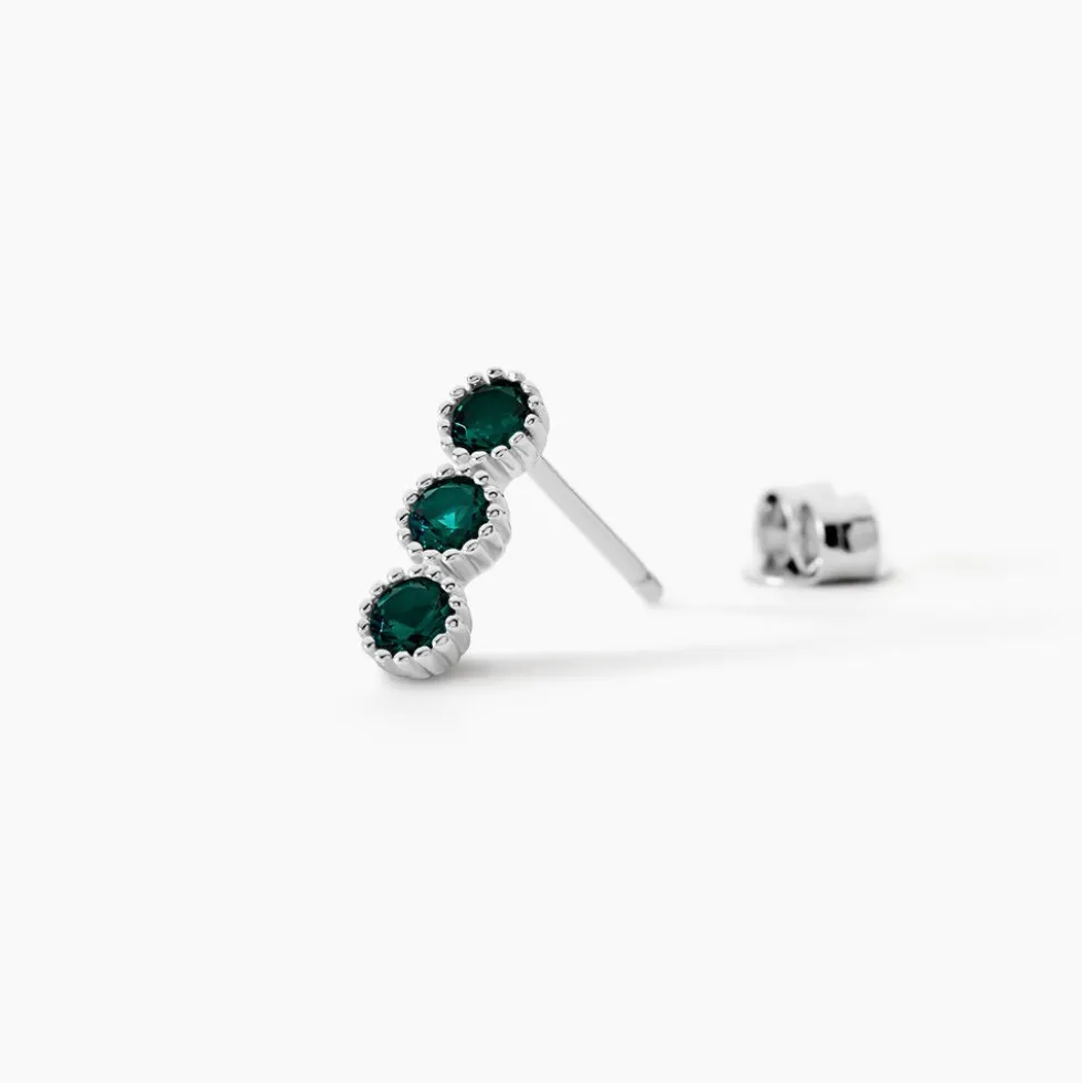 Boucles D'oreilles Puces Kasey Argent Blanc Oxyde De Zirconium