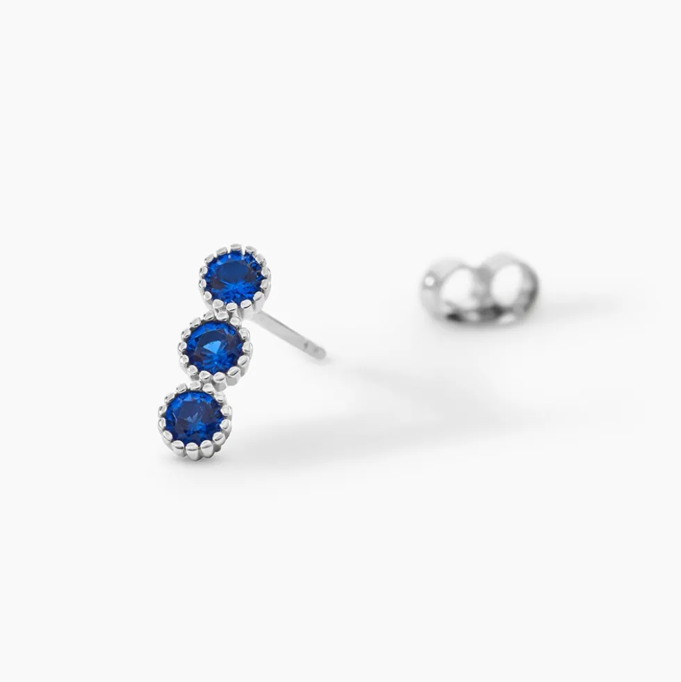 Boucles D'oreilles Puces Kasey Argent Blanc Oxyde De Zirconium