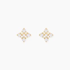 Boucles D'Oreilles Puces Katashi Or Jaune Oxyde De Zirconium