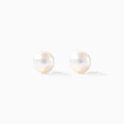 Boucles D'oreilles Puces Kesya Or Jaune Perle De Culture