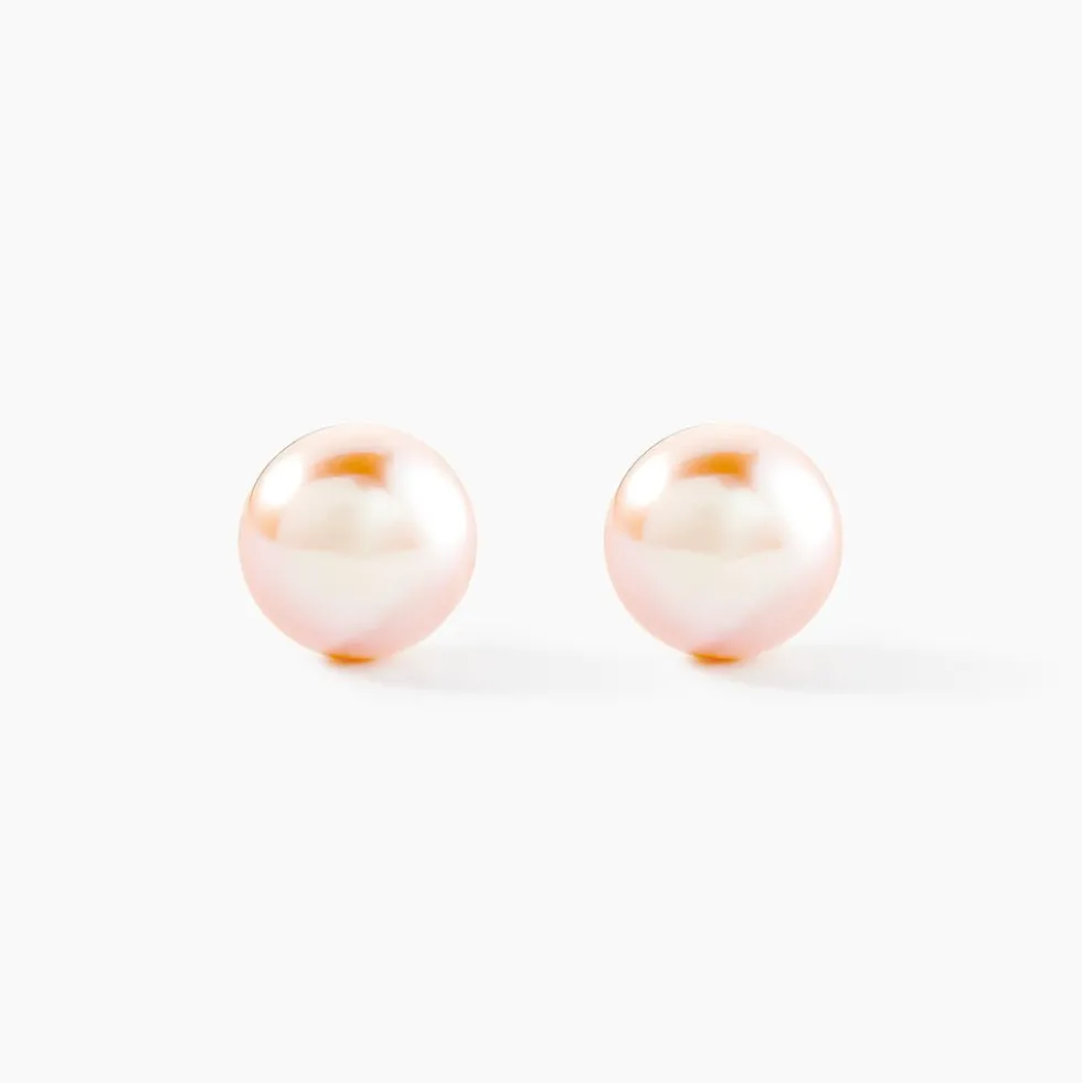Boucles D'oreilles Puces Kesya Or Jaune Perle De Culture