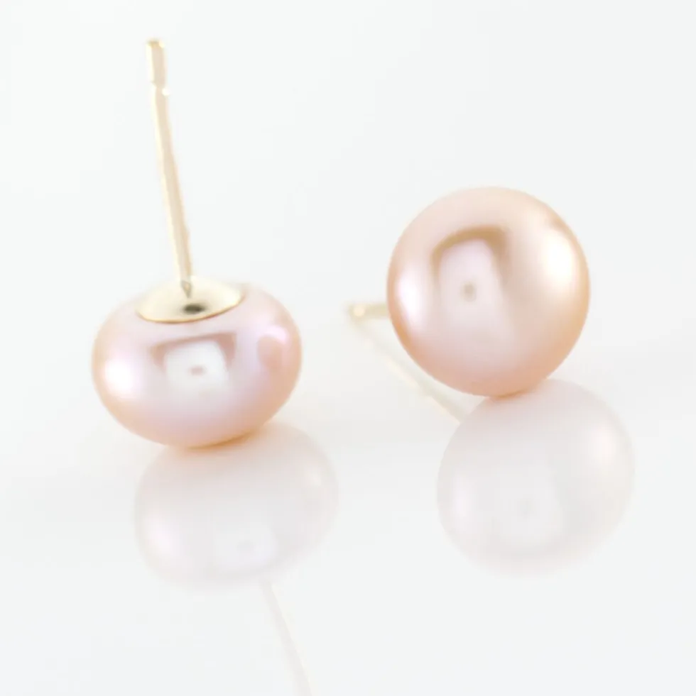 Boucles D'oreilles Puces Kesya Or Jaune Perle De Culture
