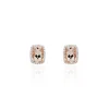 Boucles D'oreilles Puces Kloe Or Rose Morganite Et Diamant