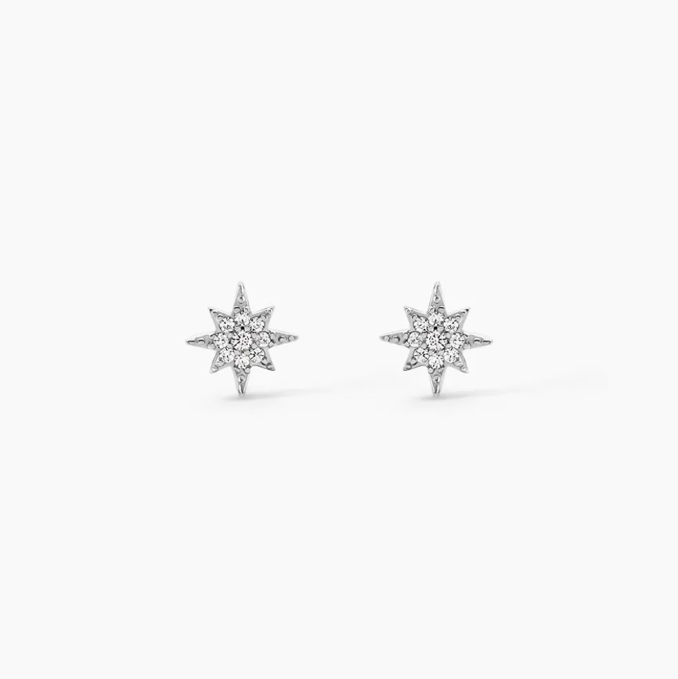 Boucles D'oreilles Puces Layana Argent Blanc Oxyde De Zirconium
