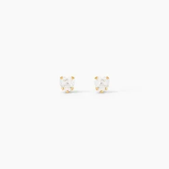 Boucles D'oreilles Puces Leidi Or Jaune Oxyde De Zirconium