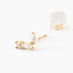 Boucles D'oreilles Puces Lizaveta Or Jaune Oxyde De Zirconium