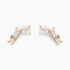 Boucles D'oreilles Puces Lizaveta Or Jaune Oxyde De Zirconium