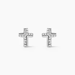 Boucles D'oreilles Puces Lola-rose Argent Blanc Oxyde De Zirconium