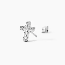Boucles D'oreilles Puces Lola-rose Argent Blanc Oxyde De Zirconium
