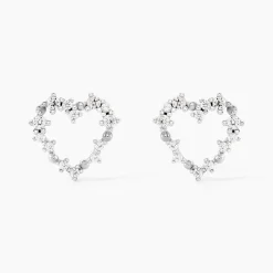 Boucles D'Oreilles Puces Lovella Argent Blanc Oxyde De Zirconium