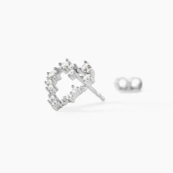 Boucles D'Oreilles Puces Lovella Argent Blanc Oxyde De Zirconium