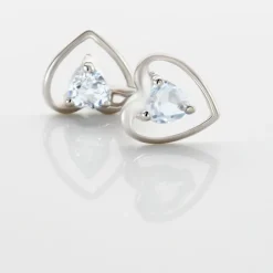 Boucles D'oreilles Puces Luann Or Blanc Topaze