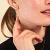 Boucles D'oreilles Puces Lysianne Argent Blanc Oxyde De Zirconium
