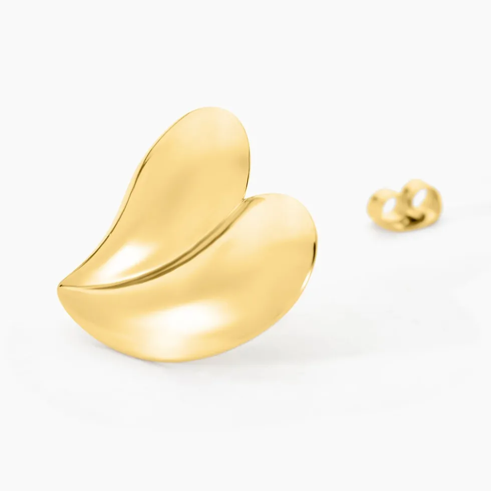 Boucles D'oreilles Puces Madlie Acier Jaune