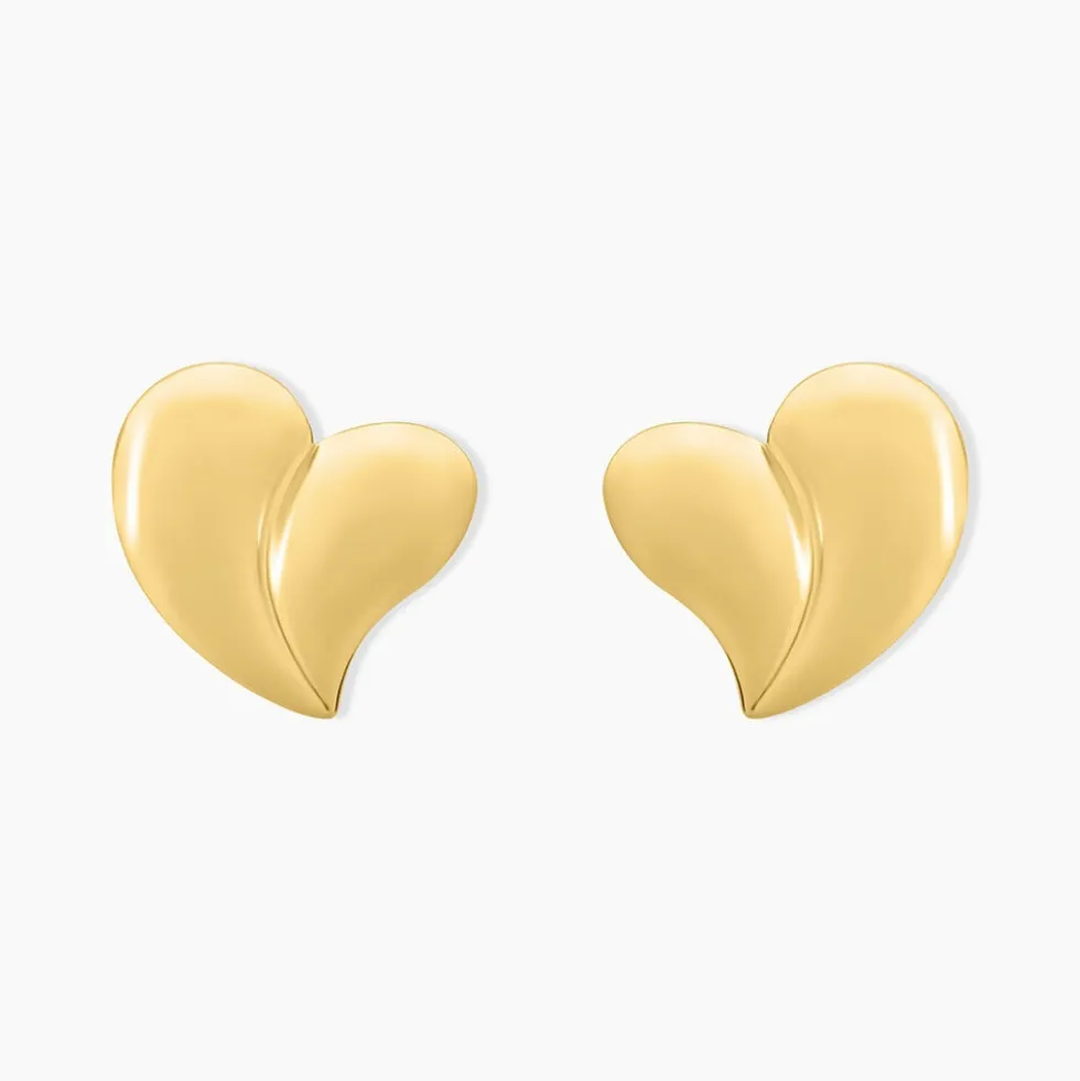 Boucles D'oreilles Puces Madlie Acier Jaune
