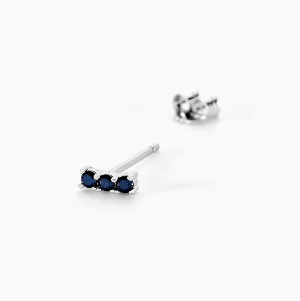 Boucles D'oreilles Puces Mai-ly Argent Blanc Oxyde De Zirconium