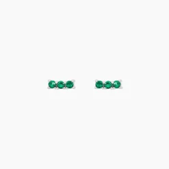 Boucles D'oreilles Puces Mai-ly Argent Blanc Spinelle