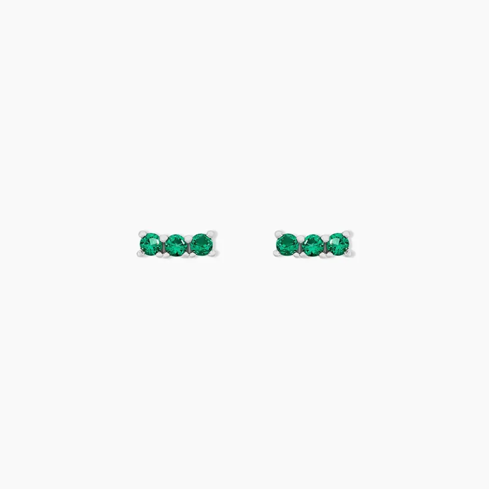 Boucles D'oreilles Puces Mai-ly Argent Blanc Spinelle