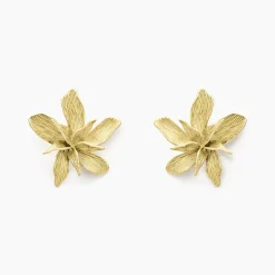Boucles D'oreilles Puces Majorelle Acier Jaune