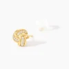 Boucles D'Oreilles Puces Marajha Or Jaune Oxyde De Zirconium