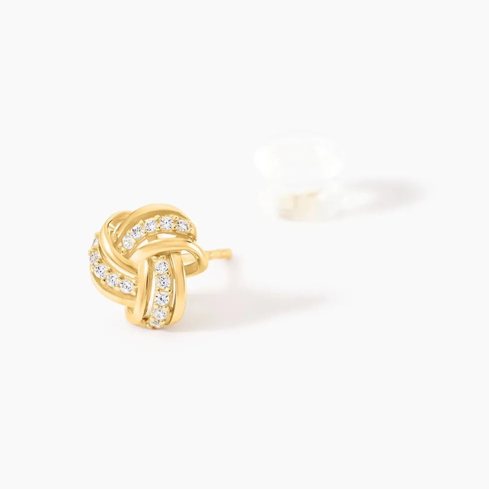 Boucles D'Oreilles Puces Marajha Or Jaune Oxyde De Zirconium