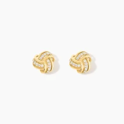 Boucles D'Oreilles Puces Marajha Or Jaune Oxyde De Zirconium