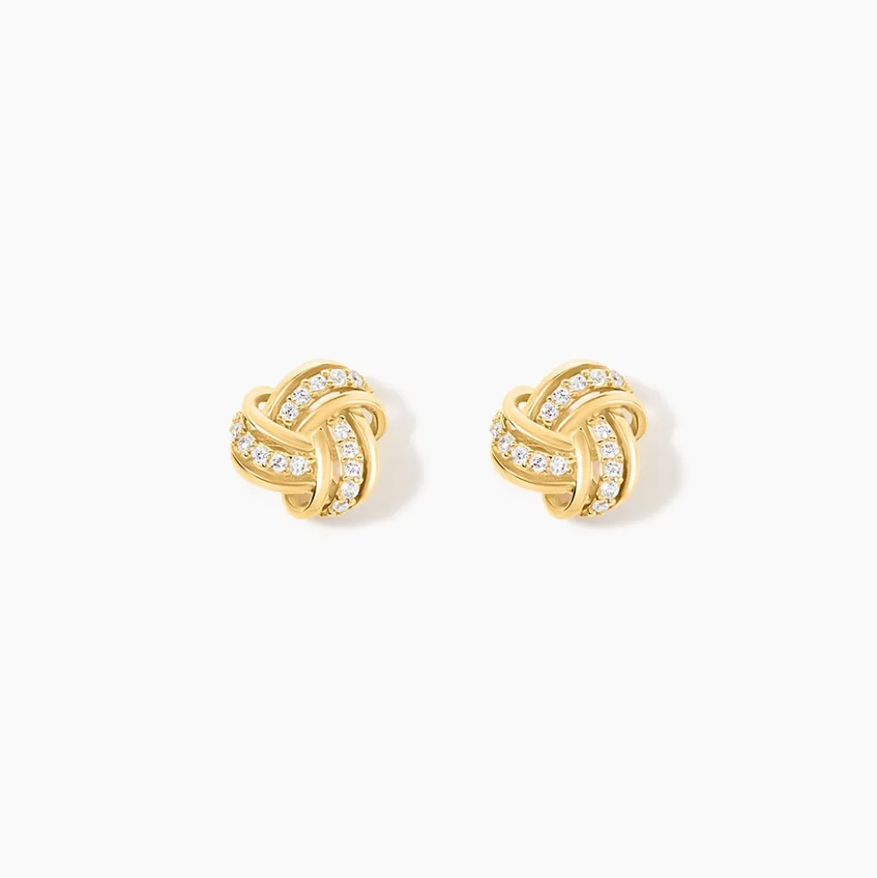 Boucles D'Oreilles Puces Marajha Or Jaune Oxyde De Zirconium