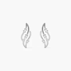 Boucles D'oreilles Puces Marnie Or Blanc Diamant