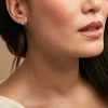 Boucles D'oreilles Puces Mascaret Argent Blanc Oxyde De Zirconium
