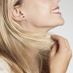 Boucles D'oreilles Puces Maymana Argent Blanc Oxyde De Zirconium