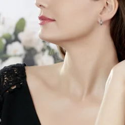 Boucles D'oreilles Puces Melinda Or Blanc Diamant