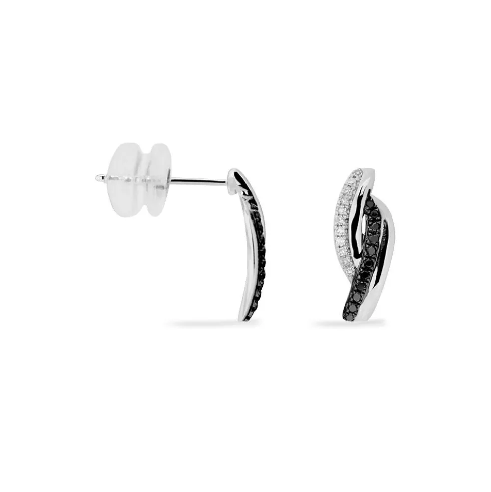Boucles D'oreilles Puces Melinda Or Blanc Diamant