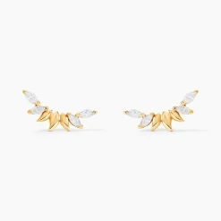 Boucles D'oreilles Puces Miyako Or Jaune Oxyde De Zirconium