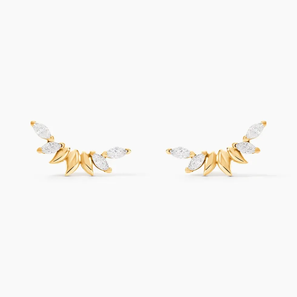 Boucles D'oreilles Puces Miyako Or Jaune Oxyde De Zirconium