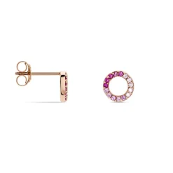 Boucles D'oreilles Puces Neptunus Argent Rose Oxyde De Zirconium