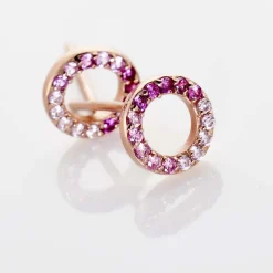 Boucles D'oreilles Puces Neptunus Argent Rose Oxyde De Zirconium