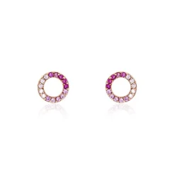 Boucles D'oreilles Puces Neptunus Argent Rose Oxyde De Zirconium