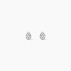 Boucles D'oreilles Puces Nevena Or Blanc Diamant