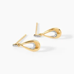 Boucles D'oreilles Puces Nirmala Or Jaune Diamant