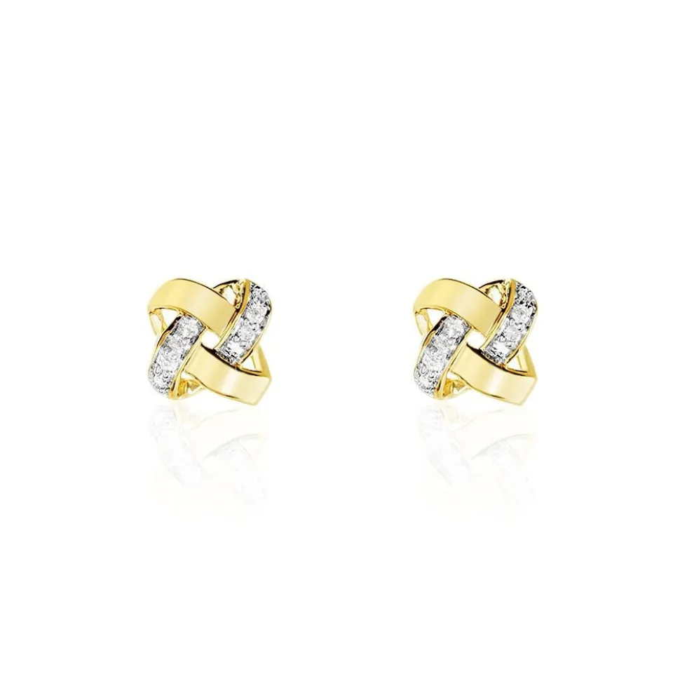 Boucles D'oreilles Puces Nyree Or Jaune Diamant