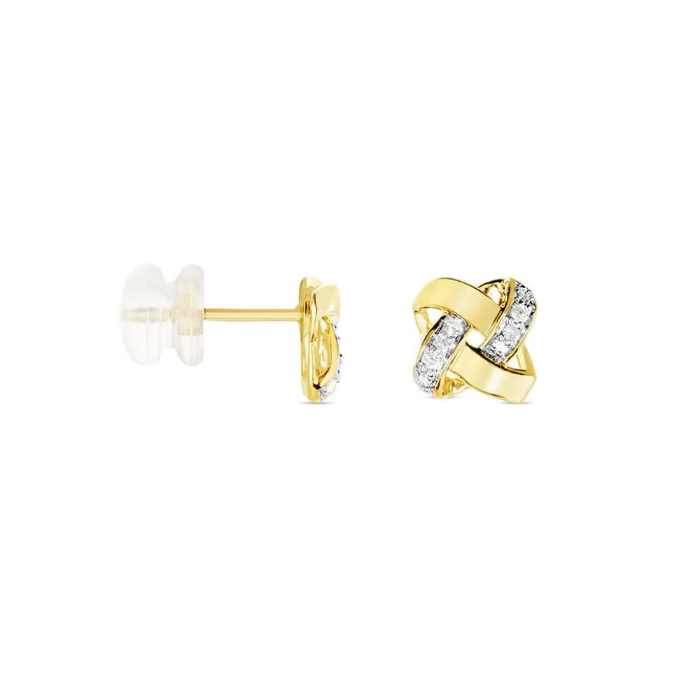 Boucles D'oreilles Puces Nyree Or Jaune Diamant