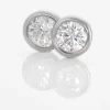 Boucles D'oreilles Puces Ofelia Or Blanc Diamant