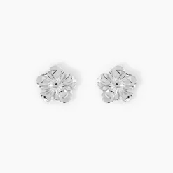 Boucles D'Oreilles Puces Olyss Argent Blanc