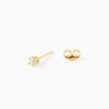Boucles D'Oreilles Puces One Or Jaune Diamants