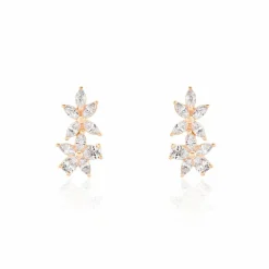 Boucles D'oreilles Puces Oralie Argent Rose Oxyde De Zirconium