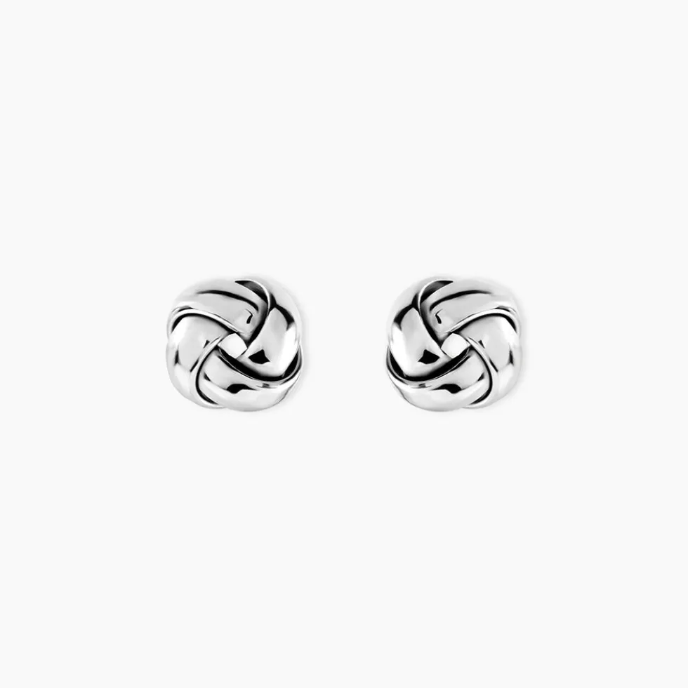 Boucles D'Oreilles Puces Orane Argent Blanc