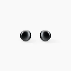 Boucles D'oreilles Puces Orbe Argent Blanc Céramique