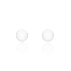 Boucles D'oreilles Puces Orbe Argent Blanc Céramique