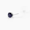 Boucles D'oreilles Puces Or Blanc Onora Saphir